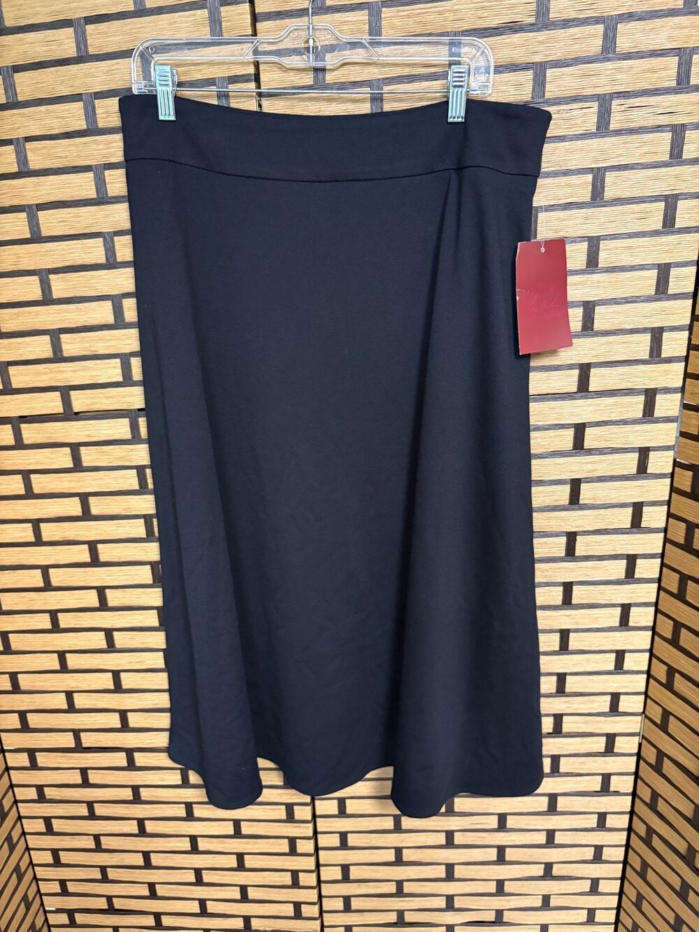 212 Collection Black Midi Skirt Size 12